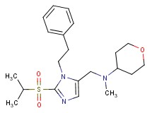 N-{[2-(isopropylsulfonyl)-1-(2-phenylethyl)-1H-imidazol-5-yl]methyl}-N-methyltetrahydro-2H-pyran-4-amine