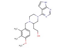2-[1-(4-methoxy-2,3-dimethylbenzyl)-4-(7H-pyrrolo[2,3-d]pyrimidin-4-yl)-2-piperazinyl]ethanol