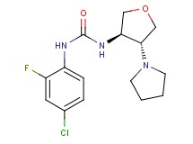 N-(4-chloro-2-fluorophenyl)-N'-[(3R*,4R*)-4-pyrrolidin-1-yltetrahydrofuran-3-yl]urea