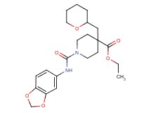 ethyl 1-[(1,3-benzodioxol-5-ylamino)carbonyl]-4-(tetrahydro-2H-pyran-2-ylmethyl)-4-piperidinecarboxylate