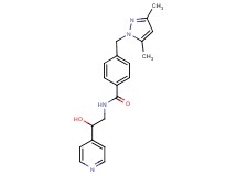 4-[(3,5-dimethyl-1H-pyrazol-1-yl)methyl]-N-[2-hydroxy-2-(4-pyridinyl)ethyl]benzamide