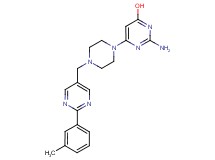 2-amino-6-(4-{[2-(3-methylphenyl)pyrimidin-5-yl]methyl}piperazin-1-yl)pyrimidin-4-ol