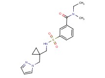 N-ethyl-N-methyl-3-[({[1-(1H-pyrazol-1-ylmethyl)cyclopropyl]methyl}amino)sulfonyl]benzamide