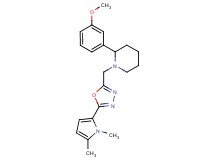 1-{[5-(1,5-dimethyl-1H-pyrrol-2-yl)-1,3,4-oxadiazol-2-yl]methyl}-2-(3-methoxyphenyl)piperidine