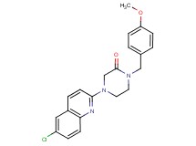 4-(6-chloro-2-quinolinyl)-1-(4-methoxybenzyl)-2-piperazinone