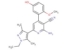 2-amino-6-(1-ethyl-3,5-dimethyl-1H-pyrazol-4-yl)-4-(5-hydroxy-2-methoxyphenyl)nicotinonitrile