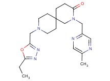 9-[(5-ethyl-1,3,4-oxadiazol-2-yl)methyl]-2-[(5-methylpyrazin-2-yl)methyl]-2,9-diazaspiro[5.5]undecan-3-one