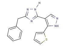3-benzyl-5-[5-(2-thienyl)-1H-pyrazol-4-yl]-1H-1,2,4-triazole