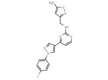 4-[1-(4-fluorophenyl)-1H-pyrazol-4-yl]-N-[(5-methylisoxazol-3-yl)methyl]pyrimidin-2-amine