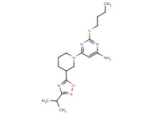 2-(butylthio)-6-[3-(3-isopropyl-1,2,4-oxadiazol-5-yl)piperidin-1-yl]pyrimidin-4-amine