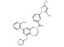 4-[3-(3,5-dimethyl-1H-pyrazol-1-yl)benzoyl]-7-(2-methylphenyl)-9-(tetrahydro-3-furanyloxy)-2,3,4,5-tetrahydro-1,4-benzoxazepine