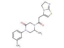 4-(5,6-dihydroimidazo[2,1-b][1,3]thiazol-3-ylacetyl)-5-methyl-1-(3-methylphenyl)-2-piperazinone
