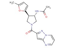 N-[(3S*,4R*)-4-(5-methyl-2-furyl)-1-(pyrazolo[1,5-a]pyrimidin-2-ylcarbonyl)-3-pyrrolidinyl]acetamide