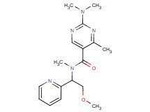 2-(dimethylamino)-N-[2-methoxy-1-(2-pyridinyl)ethyl]-N,4-dimethyl-5-pyrimidinecarboxamide
