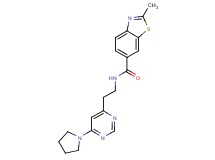 2-methyl-N-{2-[6-(1-pyrrolidinyl)-4-pyrimidinyl]ethyl}-1,3-benzothiazole-6-carboxamide
