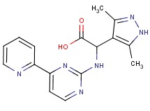 (3,5-dimethyl-1H-pyrazol-4-yl){[4-(2-pyridinyl)-2-pyrimidinyl]amino}acetic acid