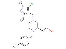 2-[4-[(5-chloro-1,3-dimethyl-1H-pyrazol-4-yl)methyl]-1-(4-methylbenzyl)-2-piperazinyl]ethanol