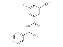 3-cyano-5-fluoro-N-[1-(4-pyrimidinyl)ethyl]benzamide