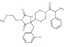 5-(2-chlorobenzyl)-3-(2-methoxyethyl)-5-[1-(2-phenylpropanoyl)-4-piperidinyl]-2,4-imidazolidinedione