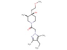(3R*,4R*)-1-[(4-ethyl-3,5-dimethyl-1H-pyrazol-1-yl)acetyl]-4-(2-methoxyethyl)-3-methyl-4-piperidinol