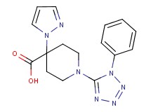 1-(1-phenyl-1H-tetrazol-5-yl)-4-(1H-pyrazol-1-yl)piperidine-4-carboxylic acid