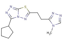 3-cyclopentyl-6-[2-(4-methyl-4H-1,2,4-triazol-3-yl)ethyl][1,2,4]triazolo[3,4-b][1,3,4]thiadiazole