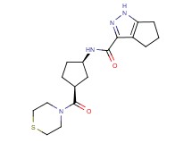 N-[(1R*,3S*)-3-(4-thiomorpholinylcarbonyl)cyclopentyl]-1,4,5,6-tetrahydrocyclopenta[c]pyrazole-3-carboxamide