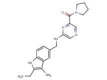 N-[(2-ethyl-3-methyl-1H-indol-5-yl)methyl]-6-(pyrrolidin-1-ylcarbonyl)pyrazin-2-amine