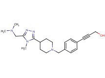 3-{4-[(4-{5-[(dimethylamino)methyl]-4-methyl-4H-1,2,4-triazol-3-yl}piperidin-1-yl)methyl]phenyl}prop-2-yn-1-ol