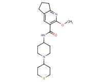 2-methoxy-N-[1-(tetrahydro-2H-thiopyran-4-yl)piperidin-4-yl]-6,7-dihydro-5H-cyclopenta[b]pyridine-3-carboxamide