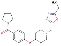 1-[(5-ethyl-1,3,4-oxadiazol-2-yl)methyl]-4-[4-(pyrrolidin-1-ylcarbonyl)phenoxy]piperidine