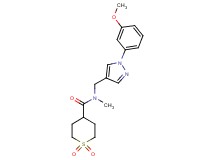 N-{[1-(3-methoxyphenyl)-1H-pyrazol-4-yl]methyl}-N-methyltetrahydro-2H-thiopyran-4-carboxamide 1,1-dioxide