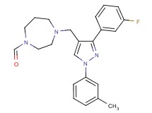 4-{[3-(3-fluorophenyl)-1-(3-methylphenyl)-1H-pyrazol-4-yl]methyl}-1,4-diazepane-1-carbaldehyde