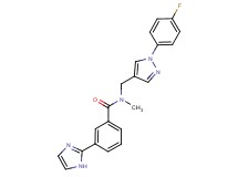 N-{[1-(4-fluorophenyl)-1H-pyrazol-4-yl]methyl}-3-(1H-imidazol-2-yl)-N-methylbenzamide