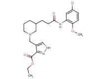 ethyl 4-[(3-{3-[(5-chloro-2-methoxyphenyl)amino]-3-oxopropyl}-1-piperidinyl)methyl]-1H-pyrazole-3-carboxylate
