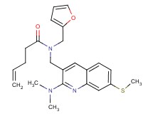 N-{[2-(dimethylamino)-7-(methylthio)-3-quinolinyl]methyl}-N-(2-furylmethyl)-4-pentenamide