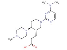 3-[(3R*,4S*)-1-[4-(dimethylamino)pyrimidin-2-yl]-4-(4-methylpiperazin-1-yl)piperidin-3-yl]propanoic acid