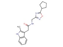 N-[(5-cyclopentyl-1,2,4-oxadiazol-3-yl)methyl]-2-(2-methyl-1H-indol-3-yl)acetamide