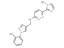 6-(1-methyl-1H-imidazol-2-yl)-N-{[1-(2-methylphenyl)-1H-pyrazol-4-yl]methyl}pyridazin-3-amine