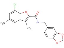 N-(1,3-benzodioxol-5-ylmethyl)-7-chloro-3,5-dimethyl-1-benzofuran-2-carboxamide