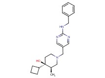 (3R*,4R*)-1-{[2-(benzylamino)pyrimidin-5-yl]methyl}-4-cyclobutyl-3-methylpiperidin-4-ol