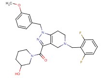 1-{[5-(2,6-difluorobenzyl)-1-(3-methoxybenzyl)-4,5,6,7-tetrahydro-1H-pyrazolo[4,3-c]pyridin-3-yl]carbonyl}-3-piperidinol