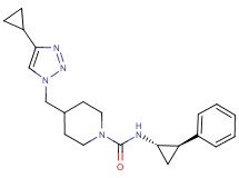 4-[(4-cyclopropyl-1H-1,2,3-triazol-1-yl)methyl]-N-[(1S*,2R*)-2-phenylcyclopropyl]-1-piperidinecarboxamide