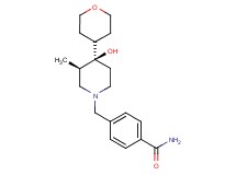 4-{[(3R*,4R*)-4-hydroxy-3-methyl-4-(tetrahydro-2H-pyran-4-yl)-1-piperidinyl]methyl}benzamide
