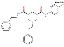 (3R,5S)-N-(4-fluorophenyl)-N',1-bis(2-phenylethyl)-3,5-piperidinedicarboxamide