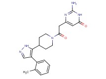 2-amino-6-(2-{4-[4-(2-methylphenyl)-1H-pyrazol-5-yl]piperidin-1-yl}-2-oxoethyl)pyrimidin-4(3H)-one