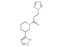 3-(1H-pyrazol-5-yl)-1-[3-(1H-1,2,4-triazol-1-yl)propanoyl]piperidine