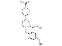 2-[4-(1-acetyl-4-piperidinyl)-1-(2-fluoro-4-methoxybenzyl)-2-piperazinyl]ethanol