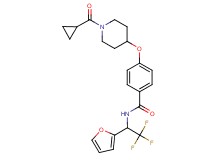 4-{[1-(cyclopropylcarbonyl)-4-piperidinyl]oxy}-N-[2,2,2-trifluoro-1-(2-furyl)ethyl]benzamide