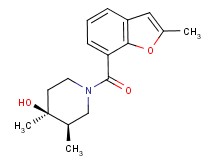 (3R*,4S*)-3,4-dimethyl-1-[(2-methyl-1-benzofuran-7-yl)carbonyl]piperidin-4-ol